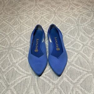 Rothy's Women's Periwinkle Knit Classic Ballet Blue Flats.  Size 8W